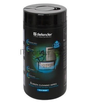 Чистящие салфетки Defender CLN ECO для экранов всех видов: ЭЛТ, ЖК, плазменными панелями/туба/100 шт/Россия