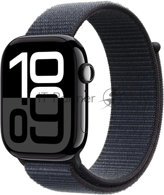 Смарт-часы Apple Watch Series 10 A2999 46мм 2.1" OLED корпус черный Sport Loop ремешок черный разм.брасл.:145-220мм