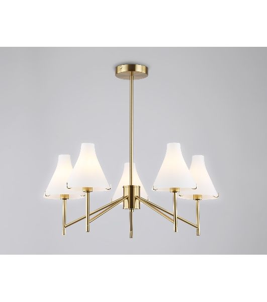 Люстра Ambrella light LH57133/5 BS/FR латунь/белый матовый E14/5 max 40W D650*590