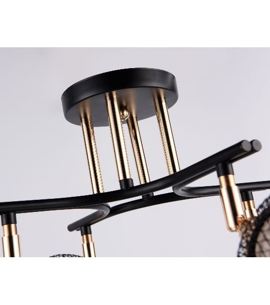 Светильник Ambrella light TR80177/4 BK/FGD черный/золото E27/4 max 40W D640*260
