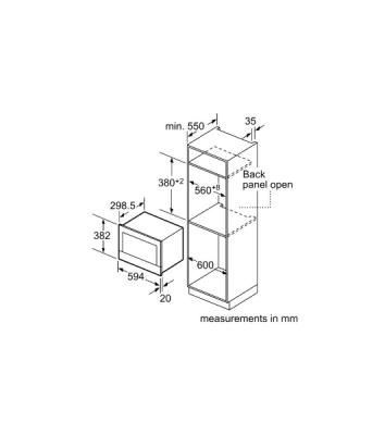 Микроволновая печь встраиваемая Bosch BEL634GS1M Series 8, 60х38 см, функция гриль, нерж.