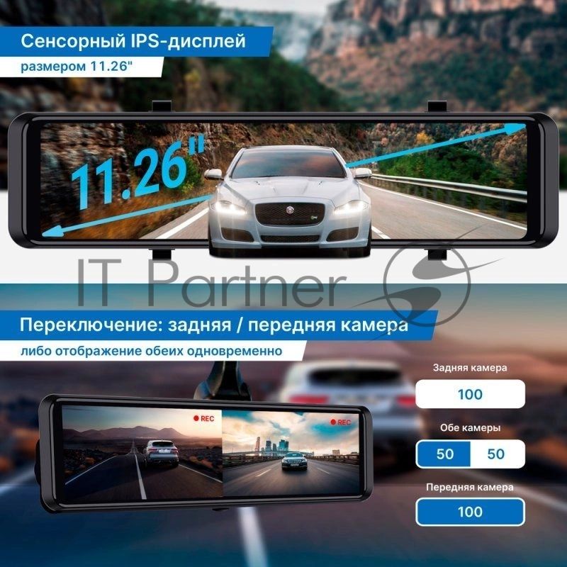 Видеорегистратор TrendVision aMirror 15 Android UNIVERSE черный 1080x1920 1080p 140гр. GPS внутренняя память:64Gb UIS8581A