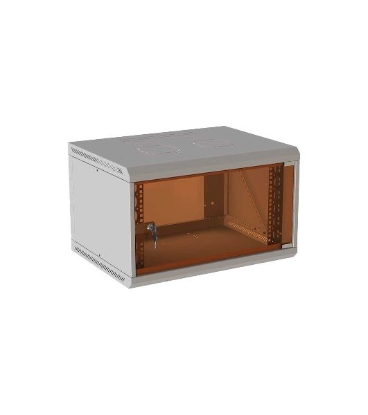 Шкаф коммутационный Suprlan (05-1093) настенный 12U 600x450 мм пер. дв. стекл направл. под закл. гайки 70 кг RAL 7035 385 мм 19 кг 500 мм