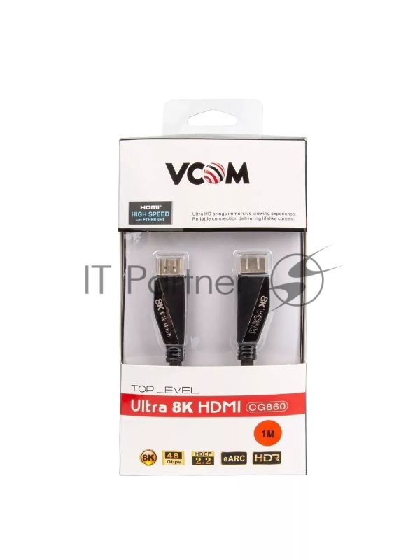 Кабель HDMI 19M/M,ver. 2.1, 8K@60 Hz 1m VCOM CG860-1M