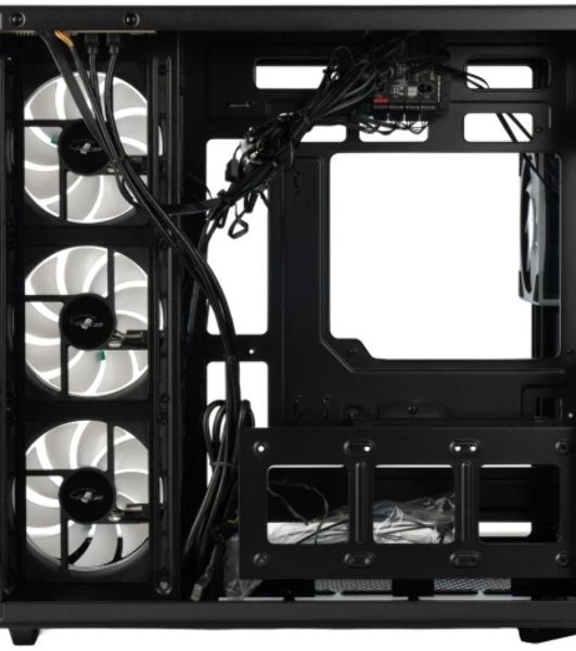 Корпус Eurocase M430ZAF Black, Midi-Tower, чёрный, 4 x 120 мм (3 x 120 мм на боковой панели, 1 x 120 мм на задней)