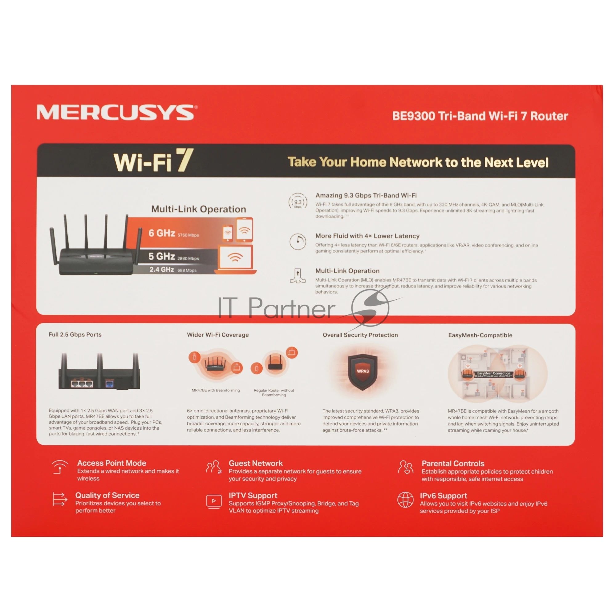 Маршрутизатор трехдиапазонный Wi-Fi Mercusys MR47BE