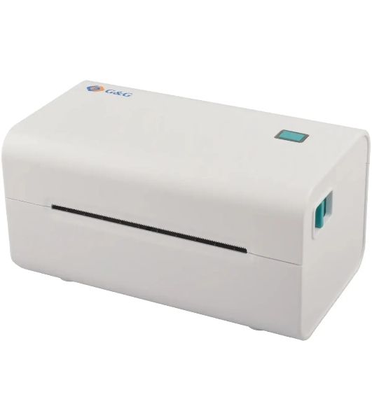 Принтер наклеек G&G GG-D420 стационарный, прямая термопечать, 203 dpi, 152 мм/сек, USB, белый
