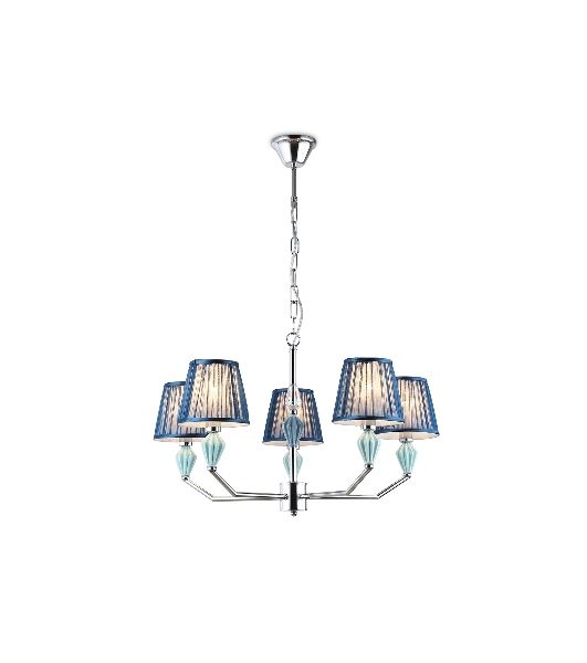 Люстра Ambrella light LH75061/5 CH/DB хром/темно синий E14/5 max 40W D690*810