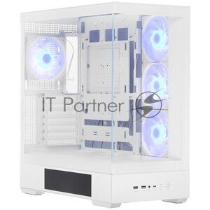 Компьютерный корпус ZALMAN P40 DS, ATX, белый, WINDOW, 9.1-inch LCD screen, 2xCombo(2.5” or 3.5”), 1x2.5”, 1xUSB TYPE-C, 2xUSB 3.0, SIDE 3x120мм ARGb, REAR 1x120мм ARGb