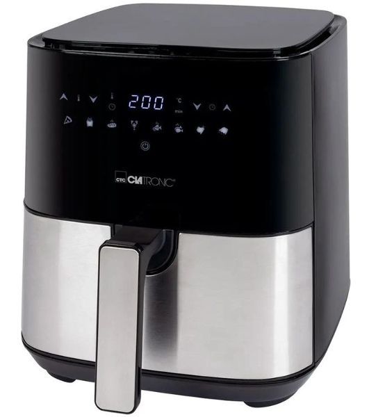Аэрофритюрница Clatronic FR 3782 H черный/серебристый, 1450 Вт, 5 л, сенсор, 8 программ