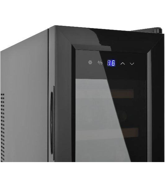 Винный шкаф ZÜGEL ZTWF122B черный, 32 л, 1 отсек, 12 бут.
