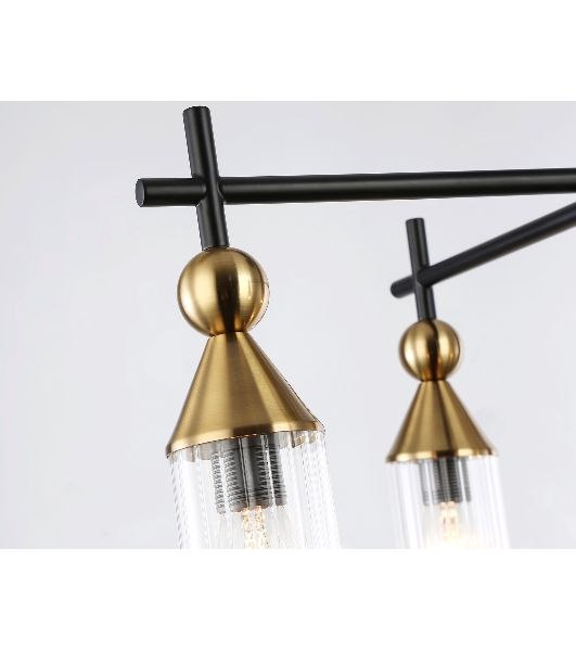 Люстра Ambrella light LH55256/5 BK/BS/CL черный/латунь/прозрачный E14*5 max 40W D520*520