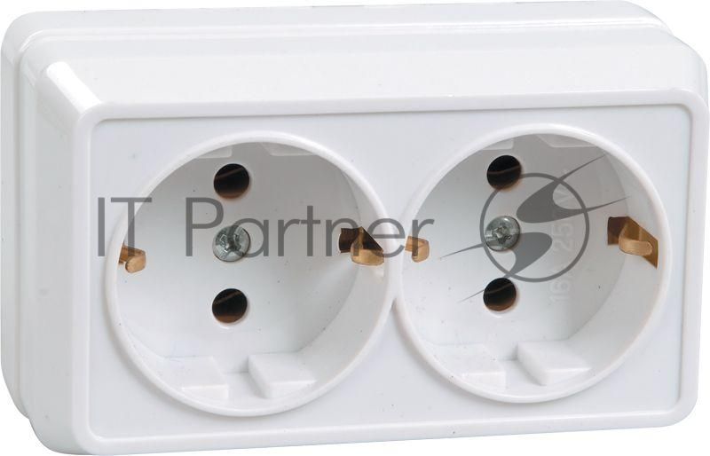 Розетка IEK ERO21-K33-16-DC РС22-3-ОКм 2местн. с з/к 16А откр.уст. ОКТАВА (кремовый)