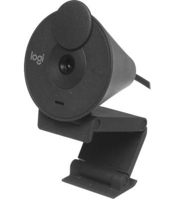 Веб-камера Logitech Brio 300 1920x1080, 30 кадр/с, USB Type-C, микрофон (шумоподавление), автоматическая фокусировка, автоосвещение, универсальное крепление
