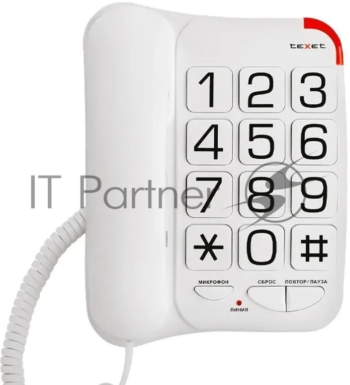 Телефон проводной TEXET TX-201 белый