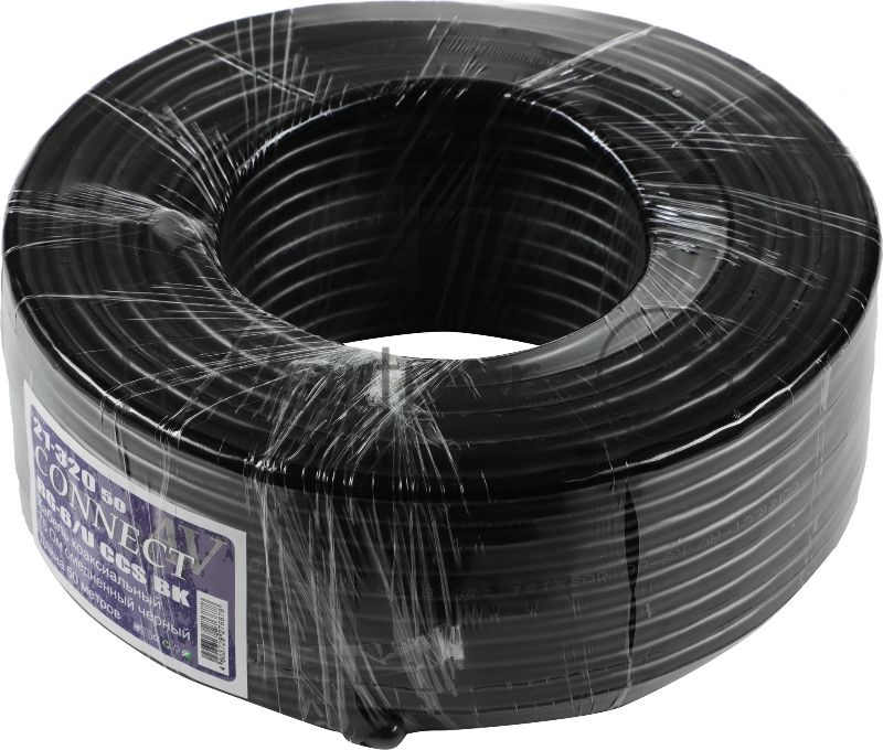Кабель Premier CONNECT-AV RG-6/U CCS BK 50м. (катушка:50м) черный (21-320 50)