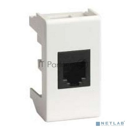 Компьютерная розетка Viva RJ-45 кат.6, экранированная (8P8C, Hyperline, Dual IDC), белая, 1 модуль
