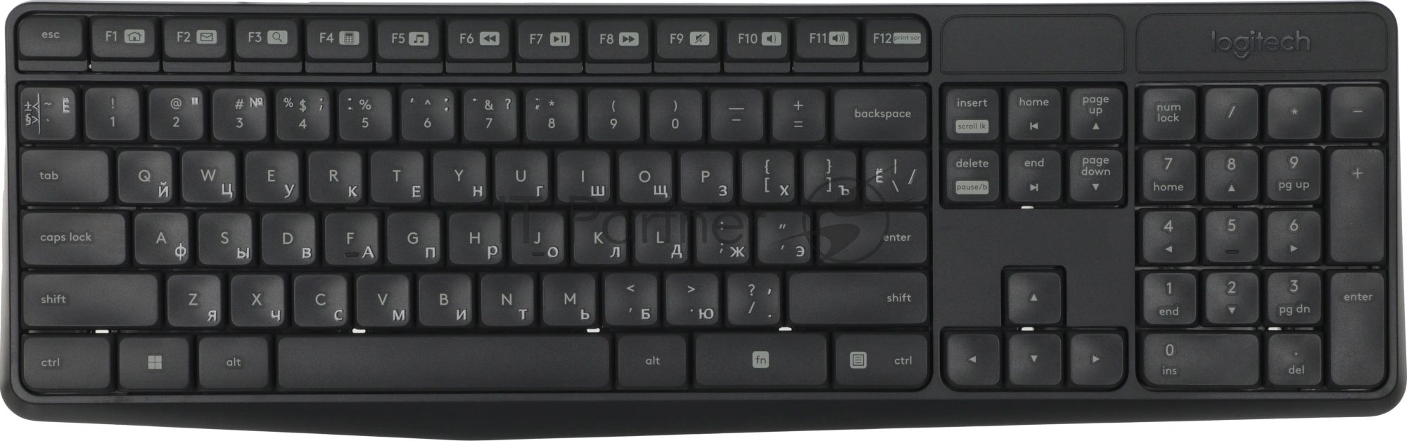 Комплект клавиатура+мышь Logitech MK235 беспроводной, USB, 1000 DPI, серый ( неоригинальная гравировка)