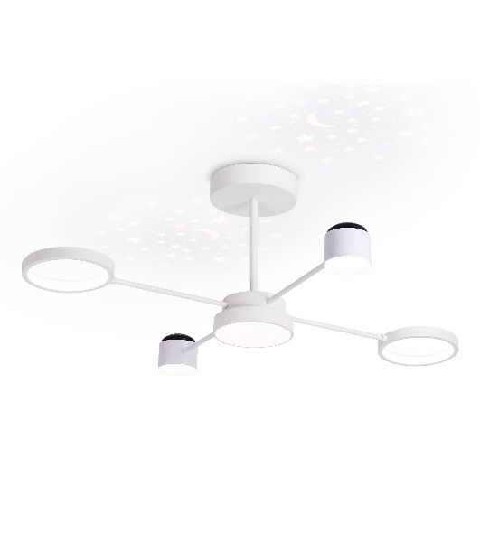 Потолочный светодиодный светильник с пультом Ambrella light FL51631/4+1 WH белый 3000K-6400K 48W 910*745*300 (ПДУ ИК)