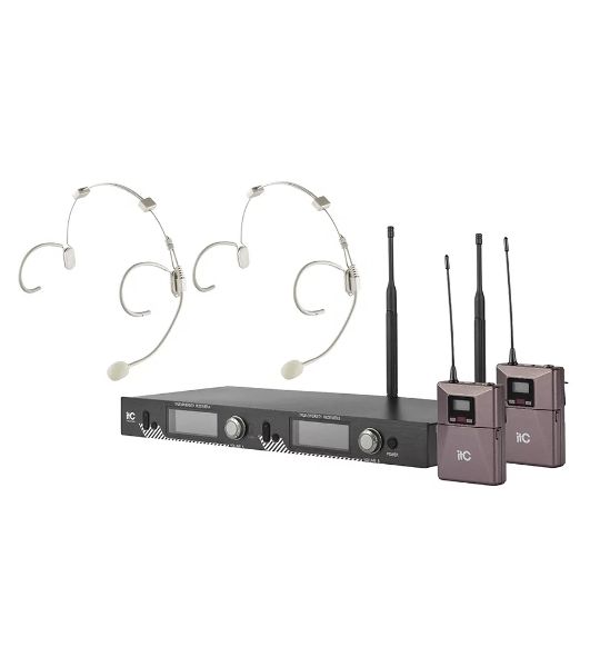 Радиосистема ITC T-521US UHF двухканальная радиосистема с двумя головными микрофонами, LCD дисплей, частотный диапазон 470-510 MHz.