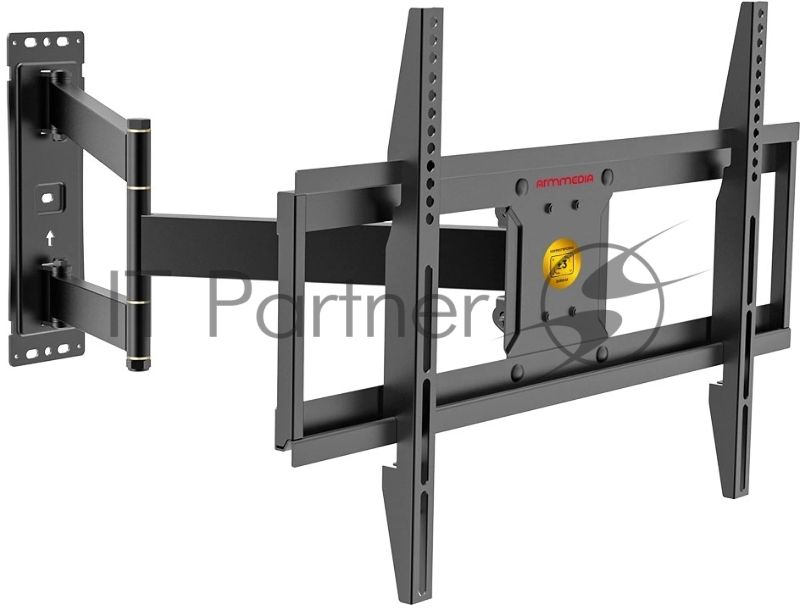 Кронштейн Arm media PARAMOUNT-75 черный, стальной настенный для TV 32"-70", max 60 кг, 4 ст св., нак.+-10°, пов. 180°, от ст. 87-737 мм., max VESA 600x400 мм