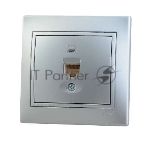 Розетка компьютерная 1-м СП Мира RJ45 метал. сер. Lezard 701-1010-139