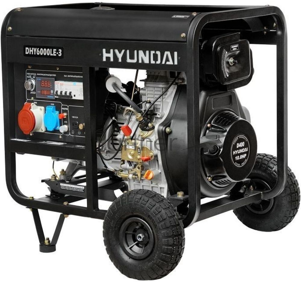 Электрогенератор дизельный Hyundai DHY 6000LE-3, 5.5 кВт, 77.5 дБ, 107 кг