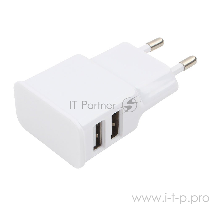 Сетевое зарядное устройство Cablexpert MP3A-PC-11 100/220V - 5V USB 2 порта, 2.1A, белый