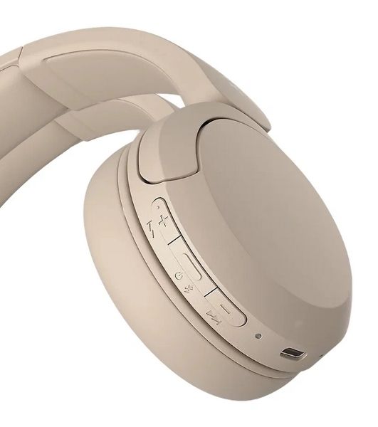 Беспроводные наушники Sony WH-CH520 бежевый, накладные, Bluetooth, быстрая зарядка, до 50 ч