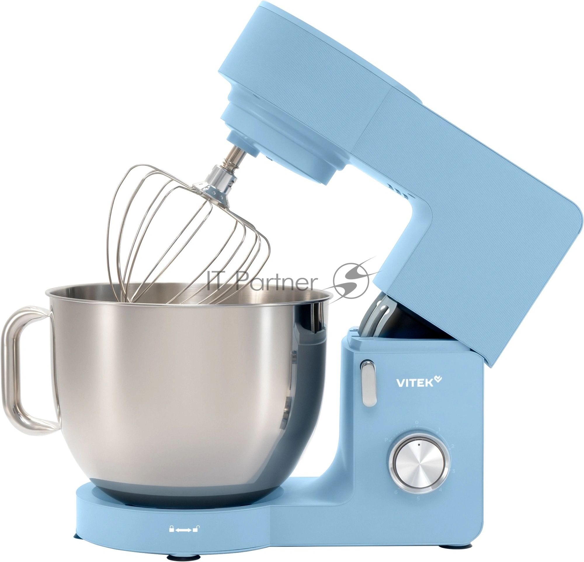 Миксер Vitek VT-PM0555 голубой, стационарный, 2200 Вт, 7.8 л, 6 скоростей