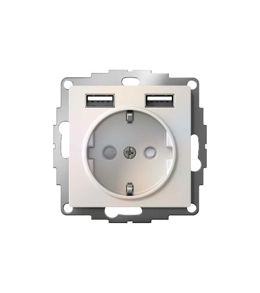 Розетка SE AtlasDesign Жемчуг SO + USB A+A, 5В/2,4А, 2х5В/1,2А, механизм