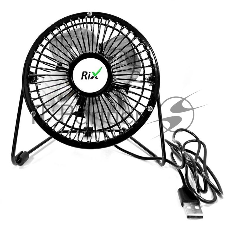 Вентилятор Rix RDF-1501USB чёрный, настольный, 4 Вт, 1 скорость, 10 см