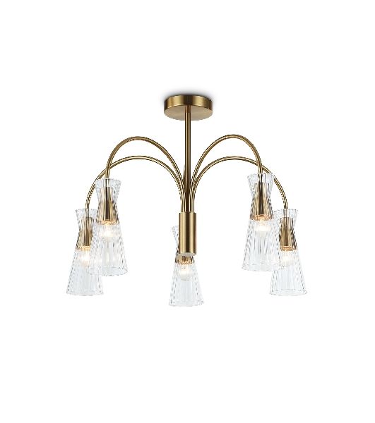 Люстра Ambrella light LH55701/5 BS/CL латунь/прозрачный E14*5 max 40W D600*440