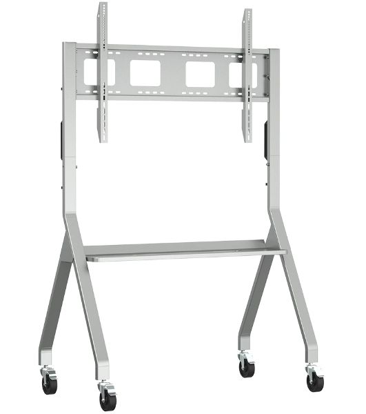 Мобильная стойка напольная Kromax OMEGA-12 silver, 1 шт/уп, Мобильная стойка напольная для TV 32"-120", max вес 80 кг, высота 1640-1820 мм, max VESA 1000x600 мм