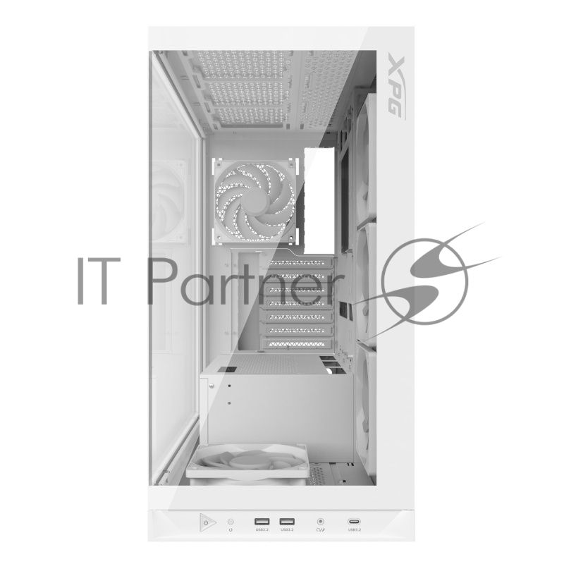 Компьютерный корпус XPG INVADER X WHITE (INVADERXMT-WHCWW) Mid-Tower Gaming ATX PC Case with Panoramic View, Tempered Glass Panels, and RGb Lighting Black