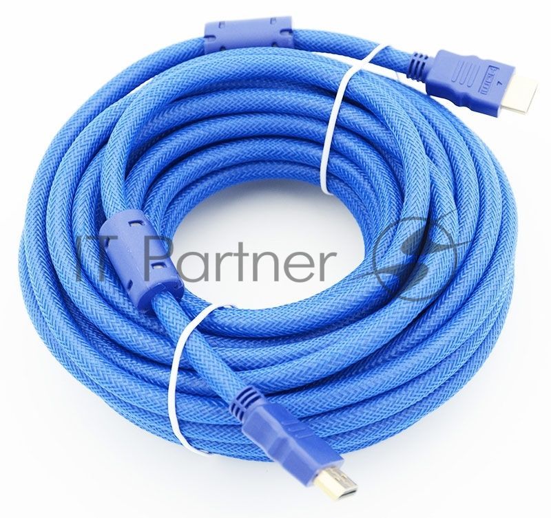 Кабель HDMI Ver.1.4 Blue jack HDMI19 (m)/HDMI19 (m) 10м феррит.кольца Позолоченные контакты