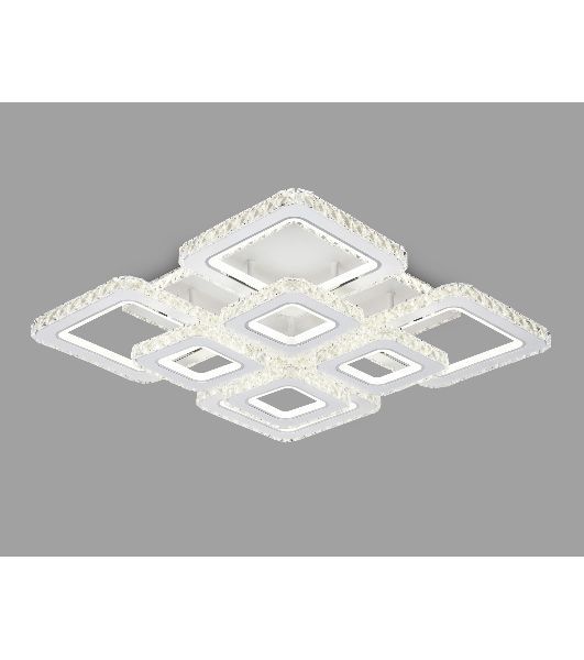 Управляемый светодиодный светильник Ambrella light FA1737/4+4 WH/CH белый/хром 215W 3000K/4200K/6400K 720*720*120 (ПДУ РАДИО 2.4G)