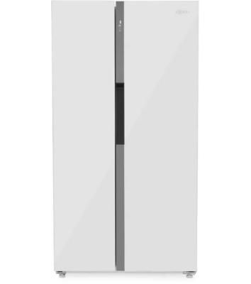 Холодильник Zugel ZRSS630W белое стекло двухкамерный 377/193л морозилка сбоку, No Frost, Side by Side