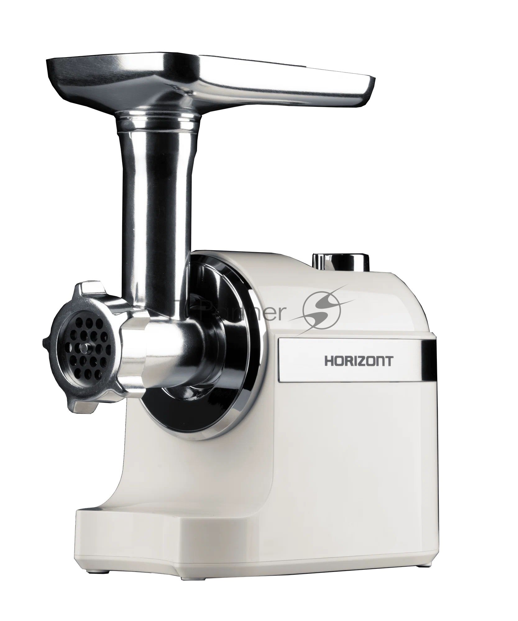 Мясорубка электрическая Horizont HMG02A-1800 белый, 1800 Вт, 1.6 кг/мин, реверс, защита от перегрузки, металлический лоток, насадки - 2