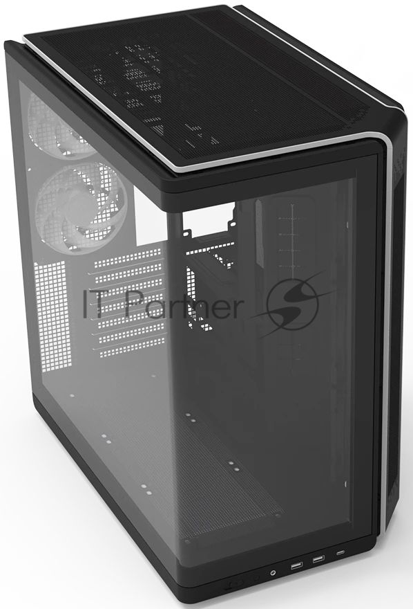 Компьютерный корпус ZALMAN MidTower P60 black (ATX, без БП, 2xUSB 3.0+USB Type C, 5x120мм ARGb) (Zalman P60 Black)
