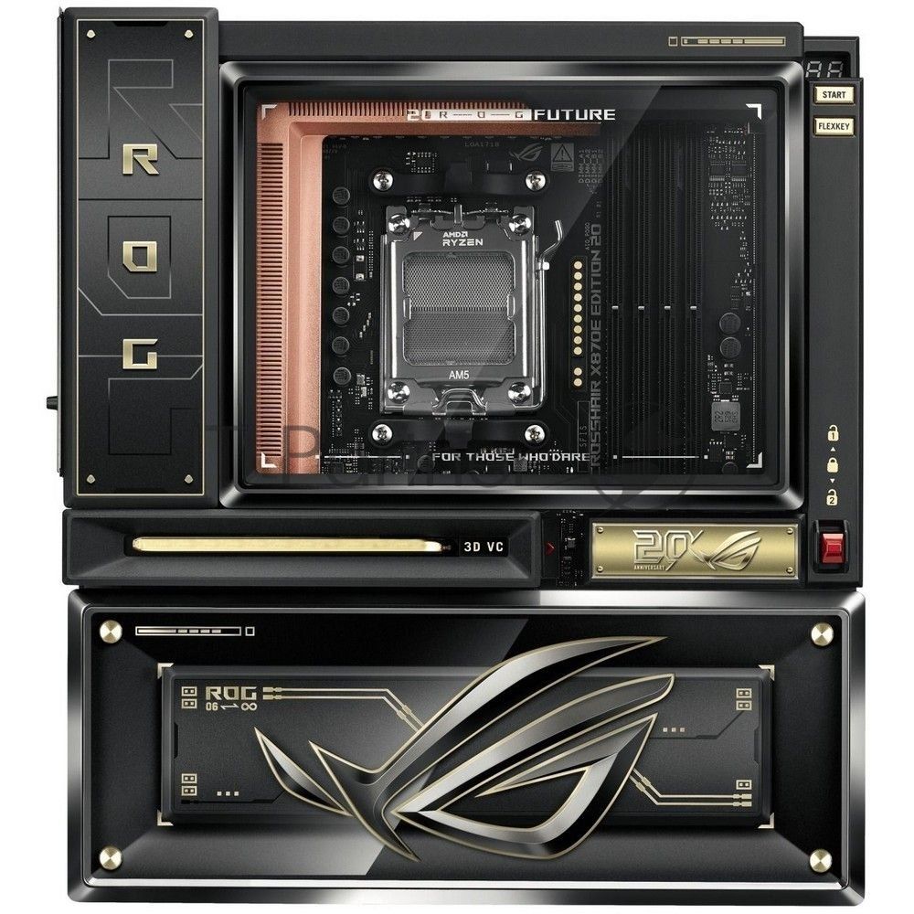 Материнская плата ASUS ROG CROSSHAIR X870E EDITION 20, AM5, AMD X870E, 4xDDR5, 4xSATA 6Gb/s, 5xM.2, 2xPCIe 5.0 x16, 2xUSB4 Type-C, 6xUSB Type-C, 8xUSB Type-A, 2x3.5 мм, 7.1, 2x10Gb LAN, E-ATX