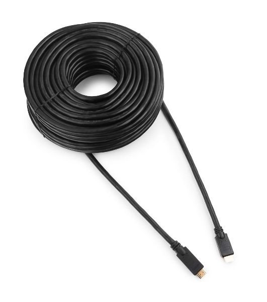 Кабель Cablexpert HDMI CC-HDMI4-30M, 19M/19M, v1.4, медь, позол.разъемы, экран, усилитель сигнала, 30м, черный, пакет