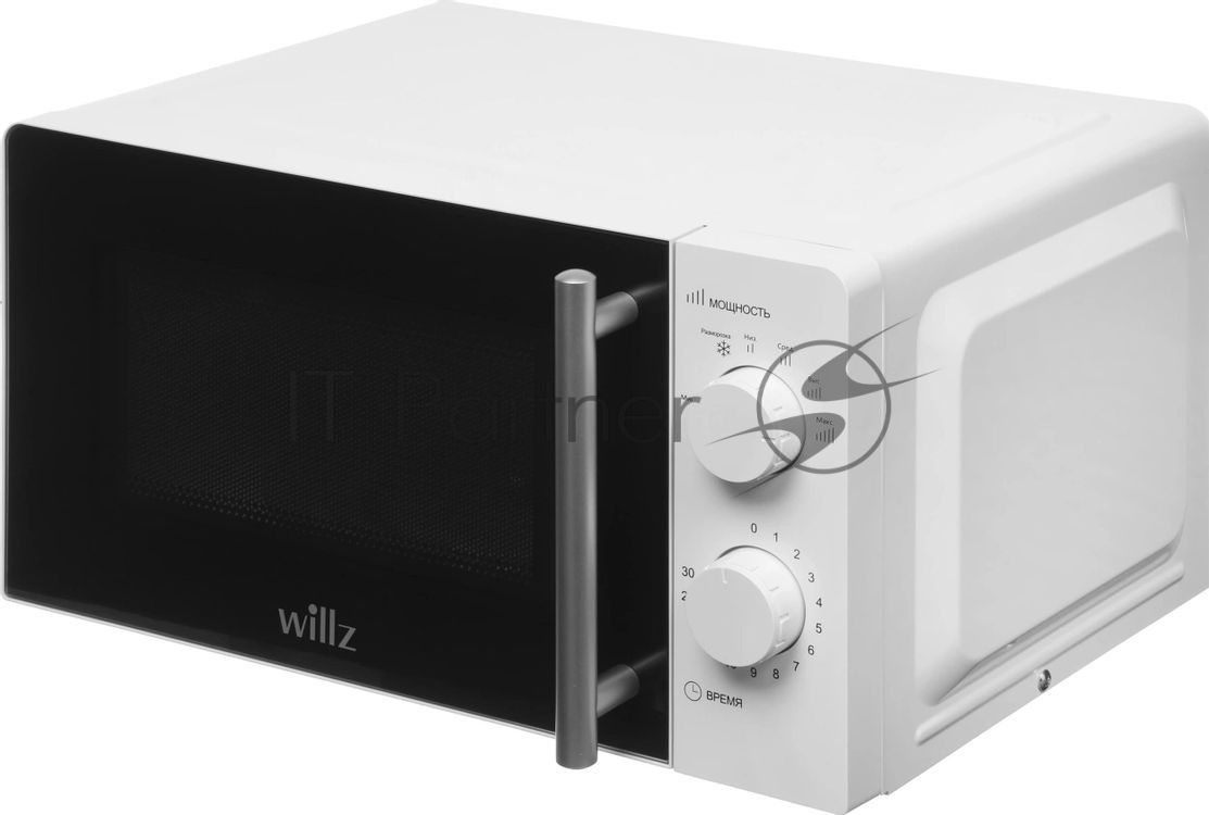 Микроволновая печь WILLZ MOS-1706MW белый, 17 л, 700 Вт, переключатели — поворотный механизм