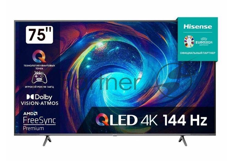 Телевизор Hisense 75" 75E7KQ черный LED UHD 60Hz Smart