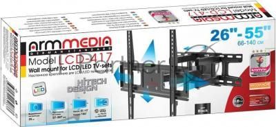 Кронштейн для телевизора Arm Media LCD-417 черный 26"-55" макс.35кг настенный поворотно-выдвижной и наклонный