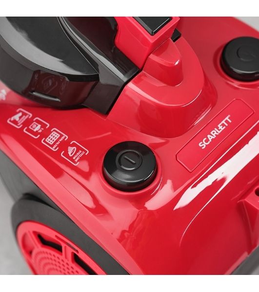 Пылесос Scarlett SC-VC80C11 красный/черный, 320/1500 Вт, уборка сухая, пылесборник контейнер 1.5 л