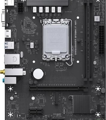 Материнская плата Maxsun Challenger B760M-F WIFI, LGA 1700, Intel B760, 2xDDR4, 3xSATA, 1xM.2, 1xPCIe 4.0 x16, 1xPCIe x1, 1xVGA, 1xHDMI, 1x1Gb LAN, Wi-Fi 5, Bluetooth 4.2, 2xUSB-A 5Gbps, 4xUSB-A 2.0, 3x3.5 мм, 7.1, чёрный, mATX