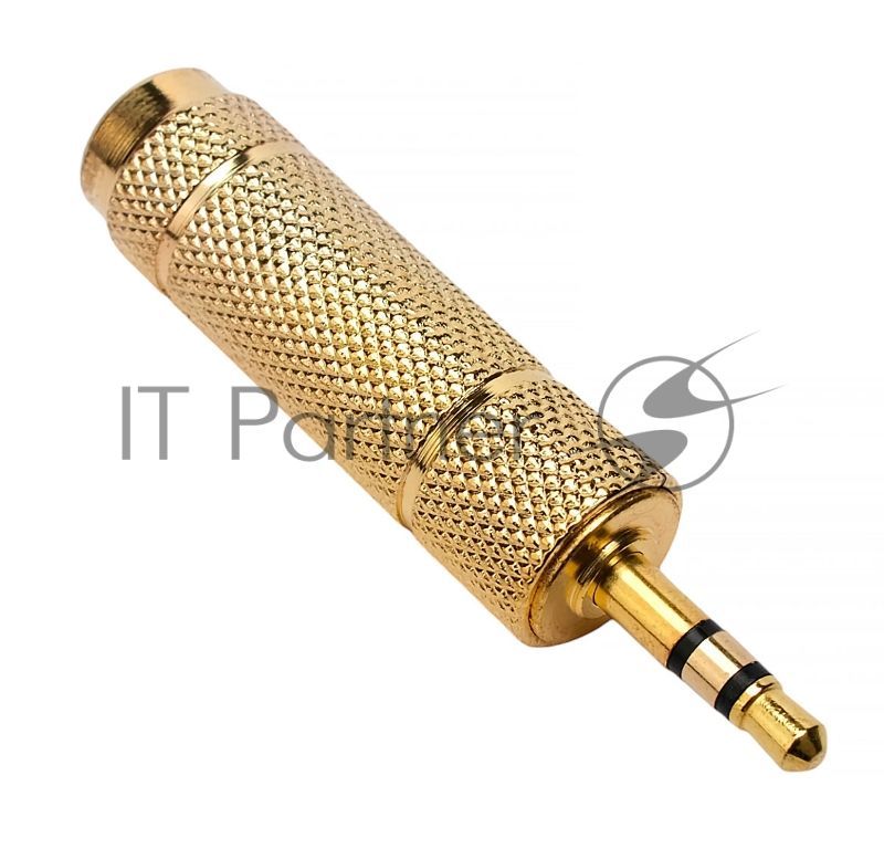 Аудио переходник Cablexpert A-63M-35F, Jack6.3(M) на Jack3.5(F) стерео, золотой, пакет