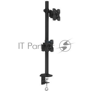 Настольное наклонно-поворотное крепление Kromax OFFICE-5, для 2-х LCD мониторов 13"-32", 5 ст. свободы, 3D вращение, VESA 75/100, max 2х6 кг GREY