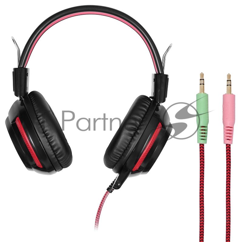 Проводные наушники Oklick HS-G300 черный/красный, полноразмерные, Jack 3.5 мм